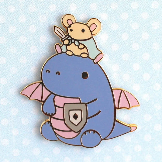 Mouse And Dragon Knight Pin