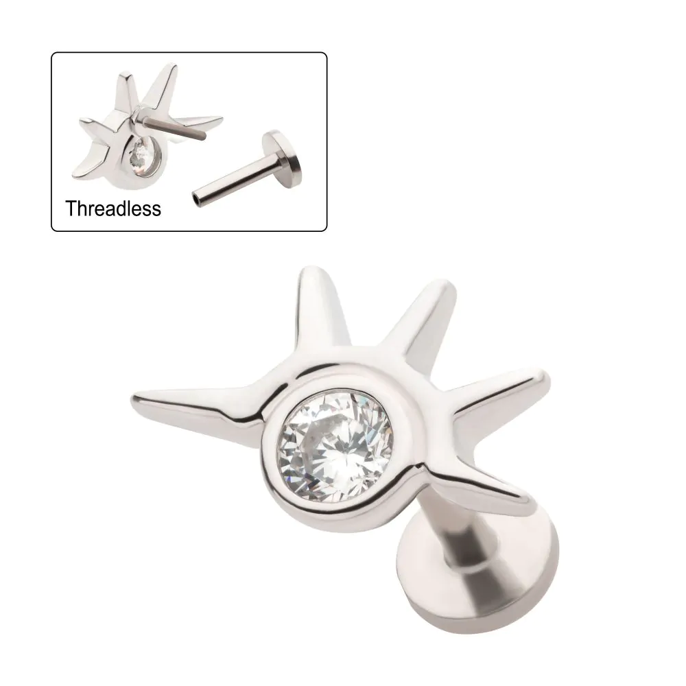 Eye Bezel CZ Threadless Labret