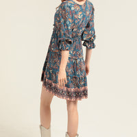 Slate V Neck Tiered Dress