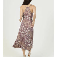 Vneck Side Smocked Bodice Racer Back Ruffle Detail