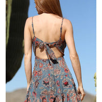 V Neck Open Tie Back Sundress