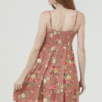Spaghetti Strap Floral Tiered Dress