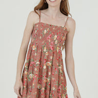 Spaghetti Strap Floral Tiered Dress