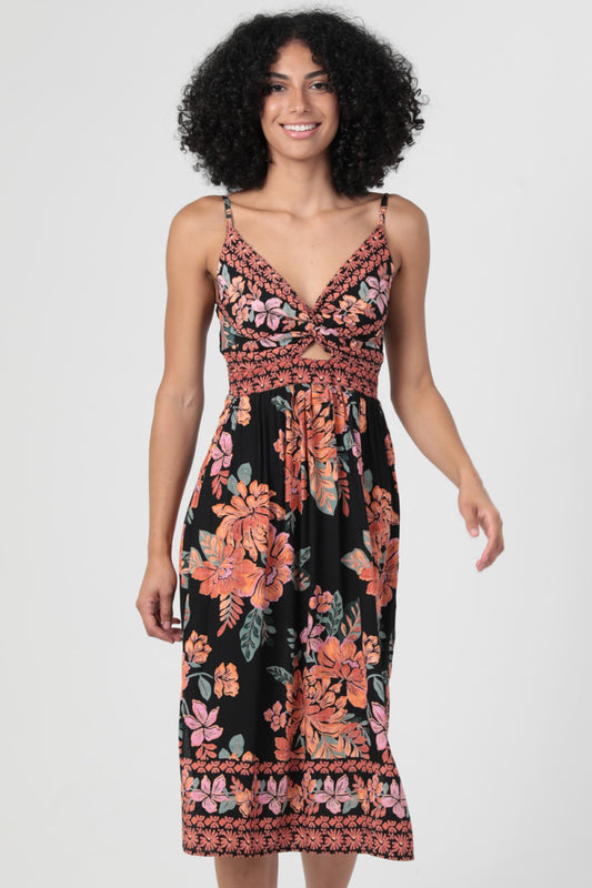 Twist Front Midi Dress
