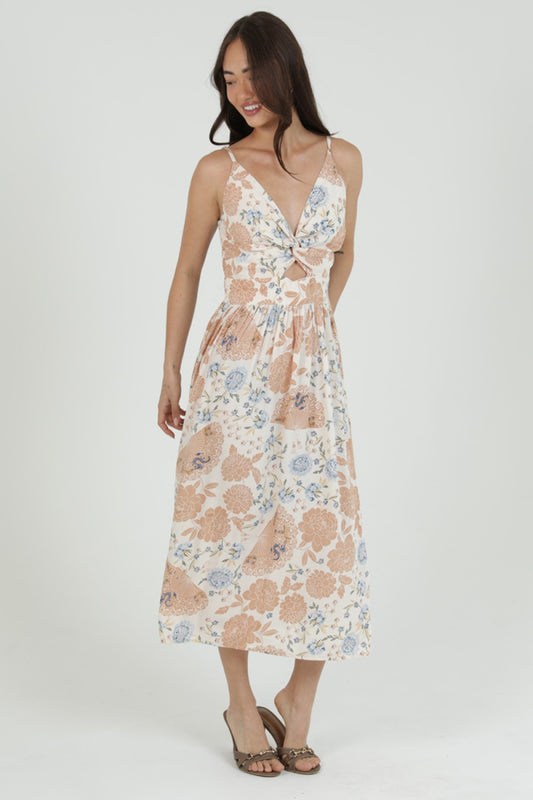 Twist Front Midi Dress