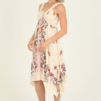Ivory Dress With Floral Pattern