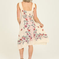 Ivory Dress With Floral Pattern