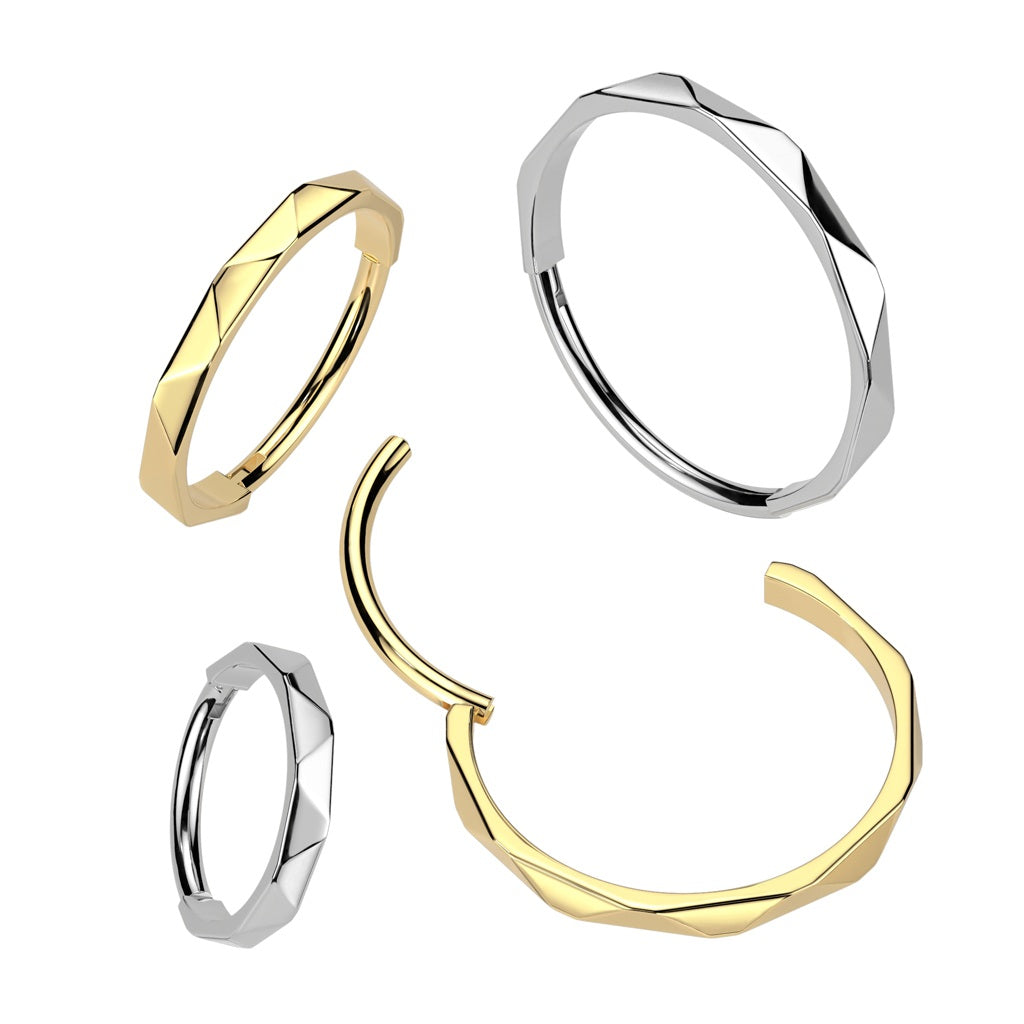 Faceted Side Hinged Titanium Hinged Hoop