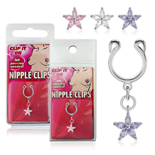 Fake Flower Nipple Ring