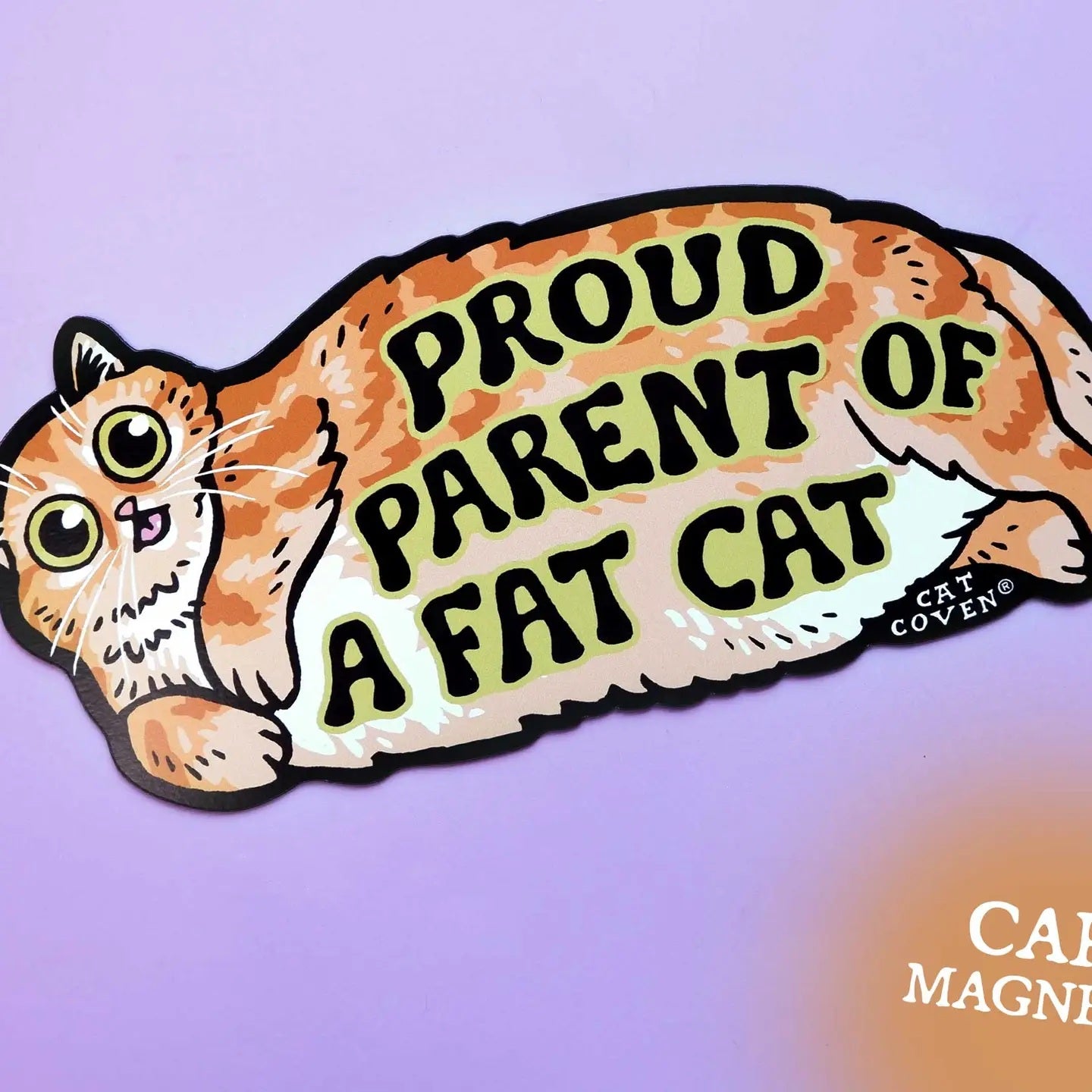 Fat Cat (Orange) - Car Magnet