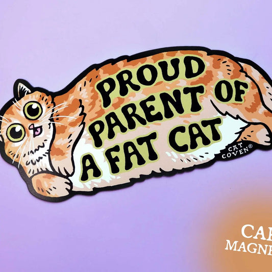 Fat Cat (Orange) - Car Magnet