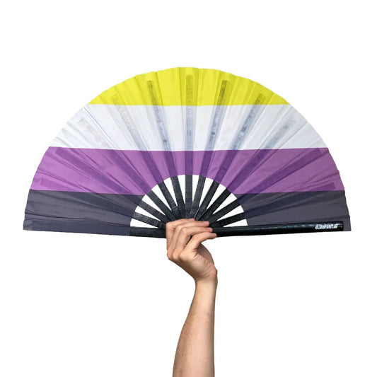 Non-Binary Flag Hand Fan (Bamboo)