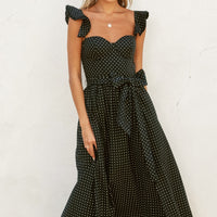 Pin Dot Corset Flutter Dress
