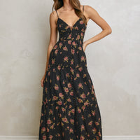 Floral Corset Tiered Maxi Dress
