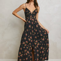 Floral Corset Tiered Maxi Dress