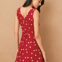 V Neck Shirred Bust Mini Dress