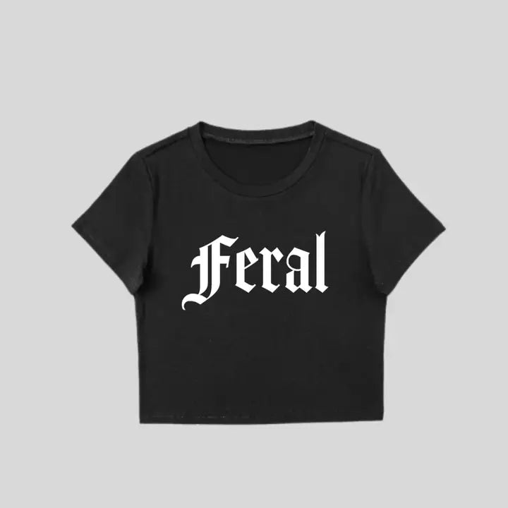 Gothic Alt Grunge Feral Y2K Crop Top