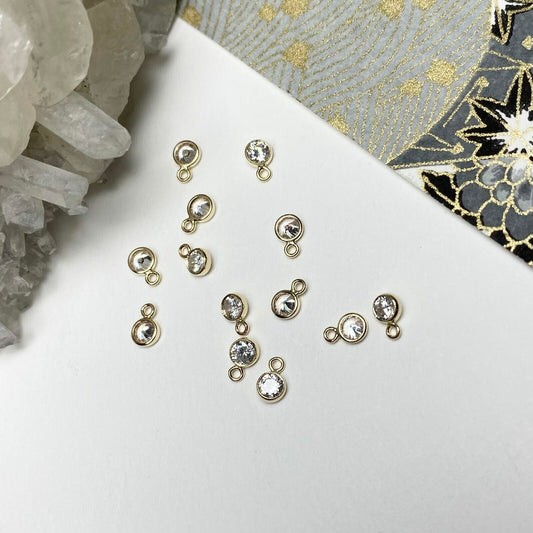 BEZEL ROUND CZ 14K SOLID GOLD
