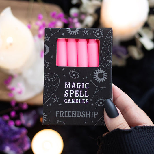 Set Of 12 Pink Friendship Magic Spell Candles