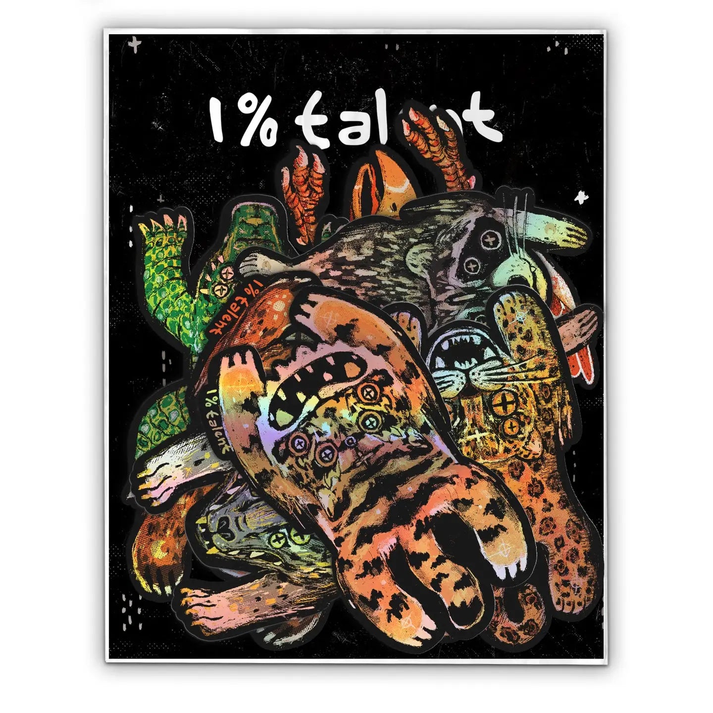 Flat Animals Holographic Stickers Pack