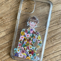 Taylor Swift in Florals Clear Sticker