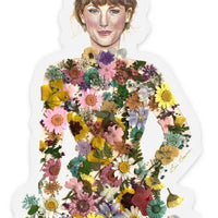 Taylor Swift in Florals Clear Sticker