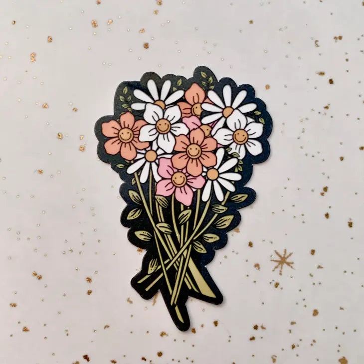 Groovy Flower Boquet Sticker