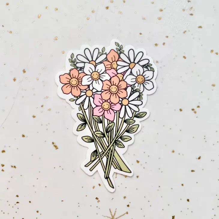 Groovy Flower Boquet Sticker