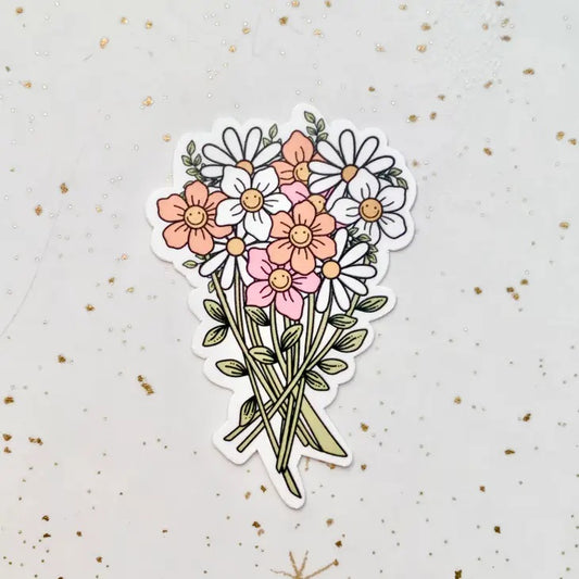 Groovy Flower Boquet Sticker