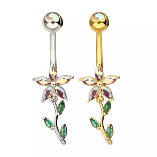 Flower With Dangle Stem Navel