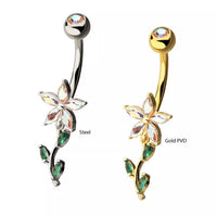 Flower With Dangle Stem Navel