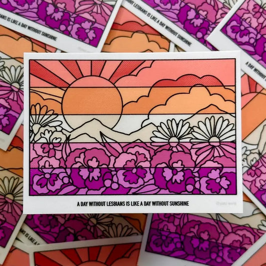 Flower Lesbian Flag Sticker