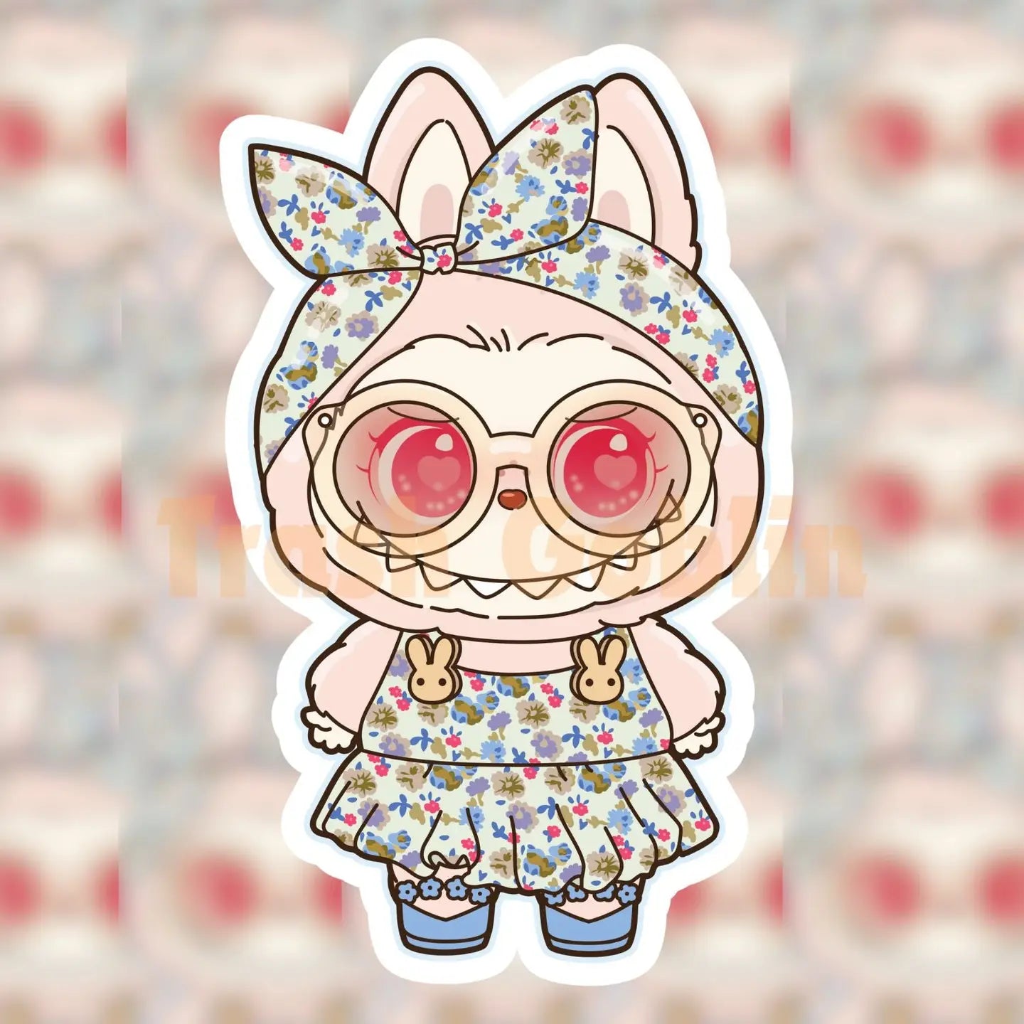 Flower Power Dress Monster Sticker