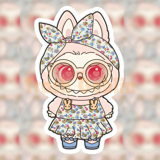 Flower Power Dress Monster Sticker
