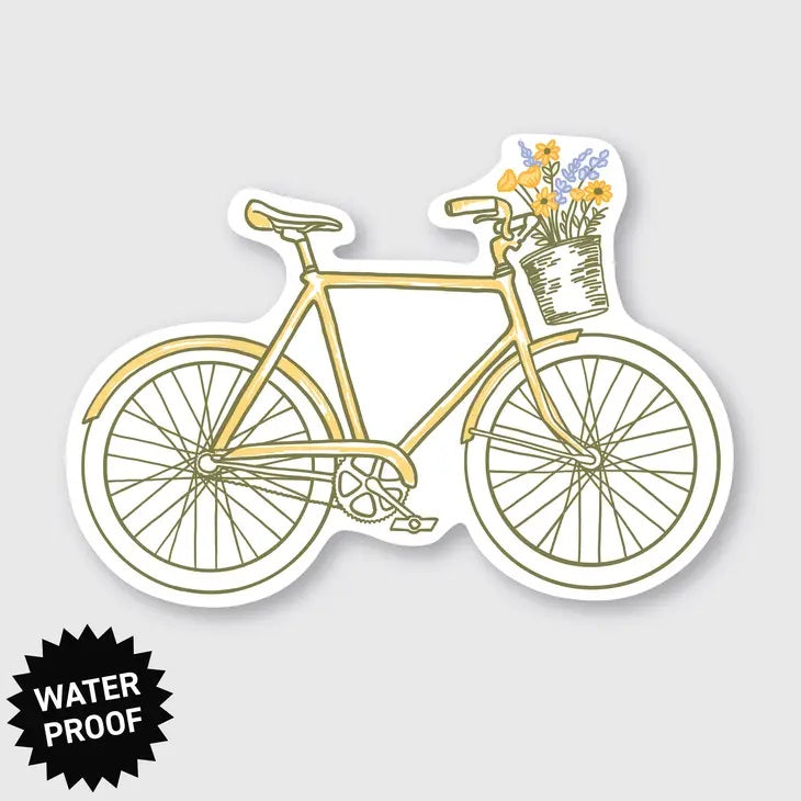 Flowers Bike Sticker 3.64" X 2.63"