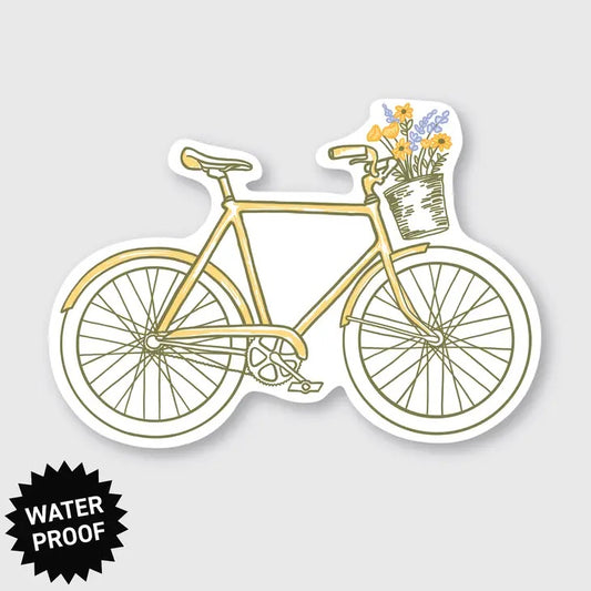 Flowers Bike Sticker 3.64" X 2.63"