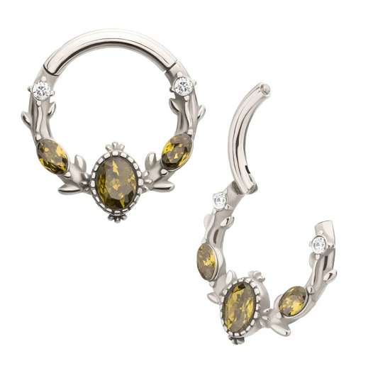 Framed Oval And Marquise Hinged Hoop