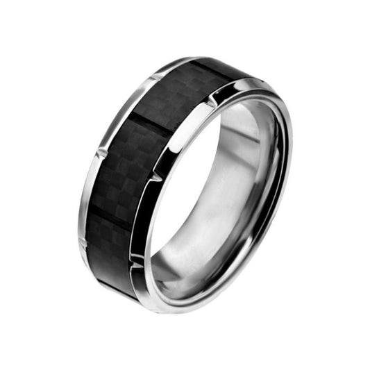 Ridged Edge with Center Solid Carbon Fiber Ring. Size 10