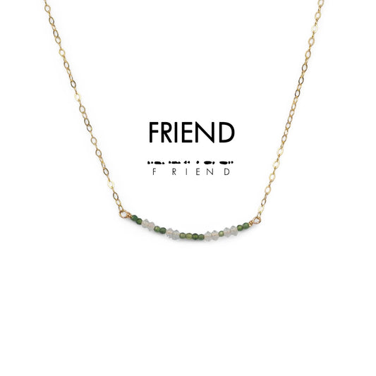 Morse Code Dainty Stone Necklace