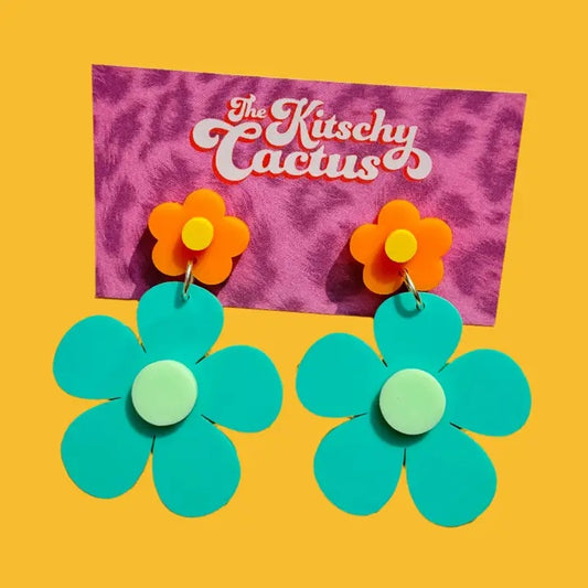 Scooby Dooby Doo- Funky Flower Earrings