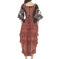 Brown Steampunk Ruffle Layered Skirt