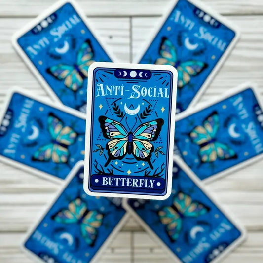 Anti-Social Butterfly Tarot Card Sticker