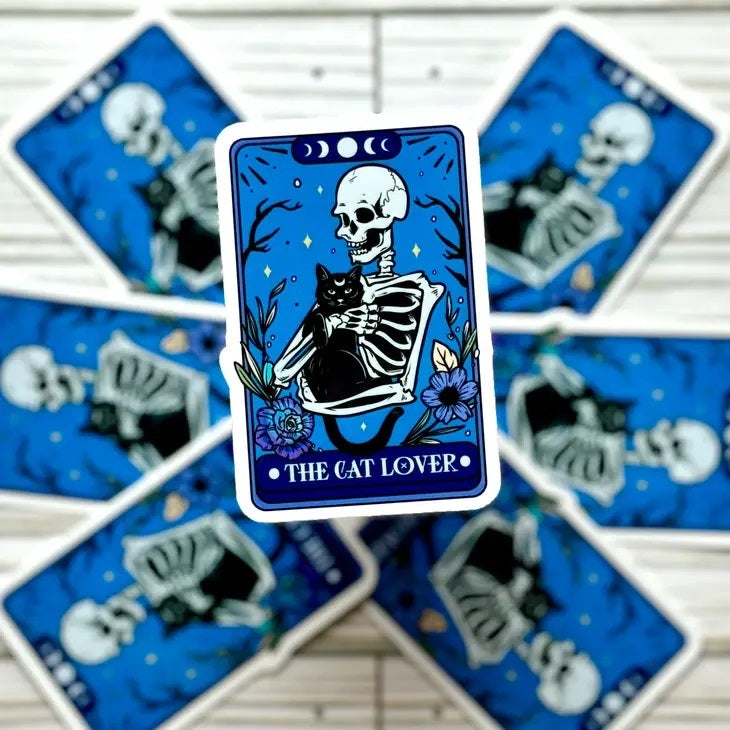 La carta del tarot amante de los gatos Pegatina