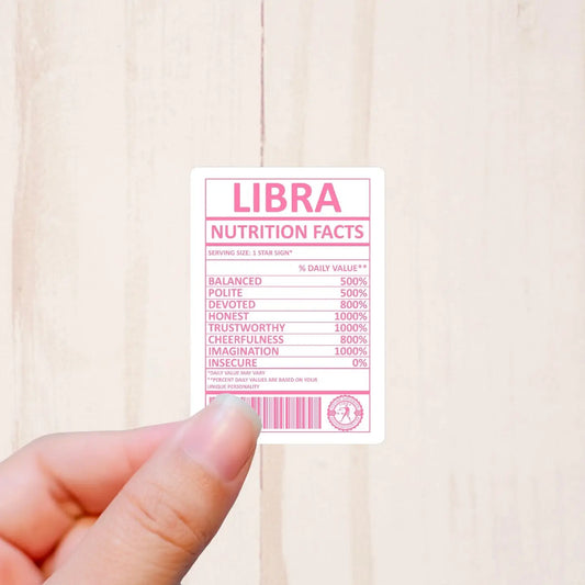 Zodiac Signs, Nutritional Facts, Vinyl Sticker