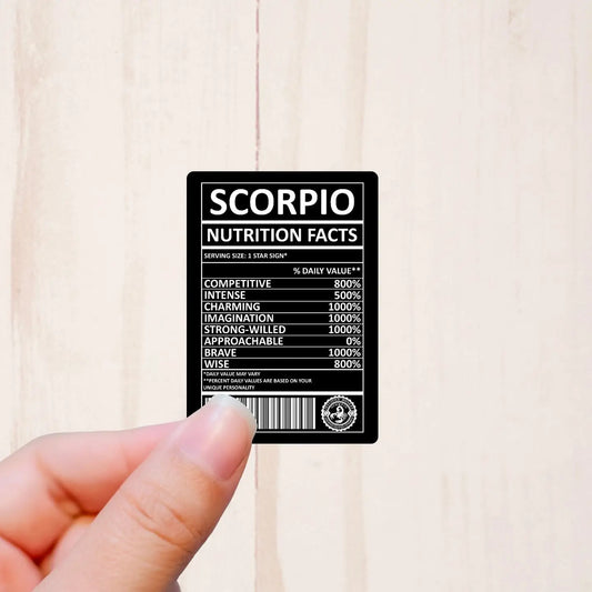 Zodiac Signs, Nutritional Facts, Vinyl Sticker