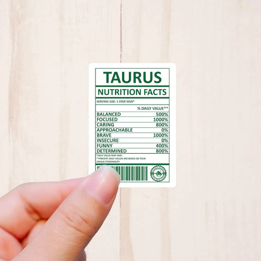Zodiac Signs, Nutritional Facts, Vinyl Sticker