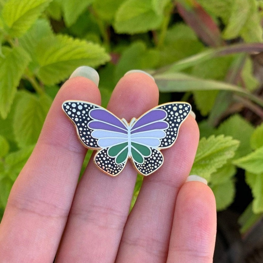 Genderqueer Pride Butterfly Pin