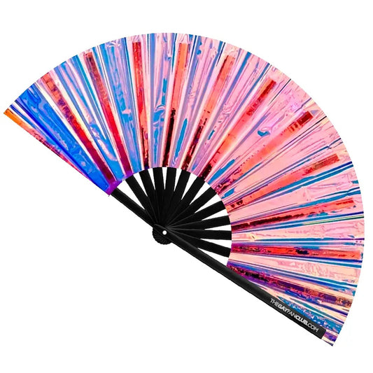 Iridescent Holographic Hand Fan