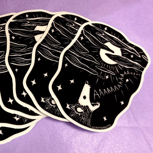 Glow in the Dark Screaming Possum Sticker