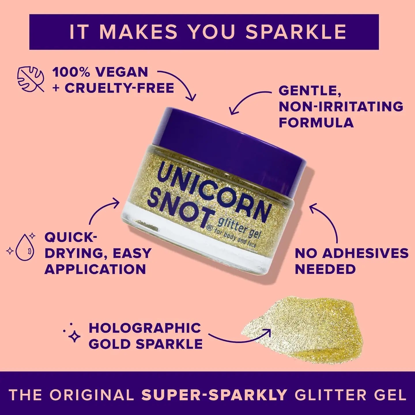Original Glitter Gel | Bling-Gold | Body Glitter | Shimmer